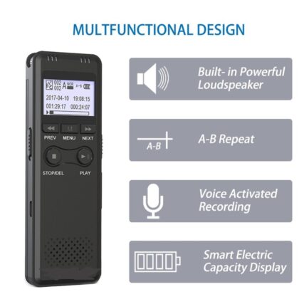 Digital Voice Recorder Mini HD Noise Reduction MP3 Business Professional Dictaphone