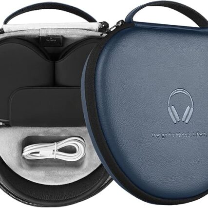 WIWU AirPods Max Case with Sleep Mode, Upgraded Smart Case for Headphones, Ultra-Slim Travel Carrying Case with Staying Power, Hard Shell Storage Bag (Blue)
