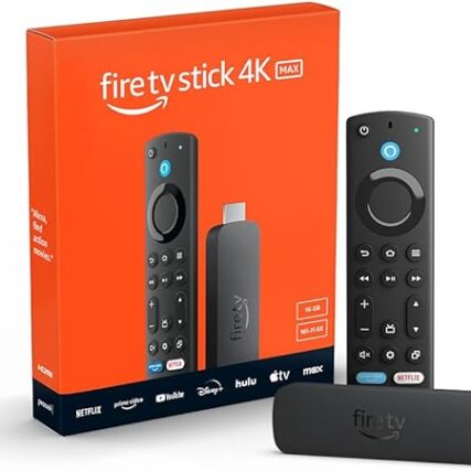 Amazon Fire TV Stick 4K Max (newest model), our most powerful 4K streaming stick with Wi-Fi 6E support, 16GB Storage, free and live tv