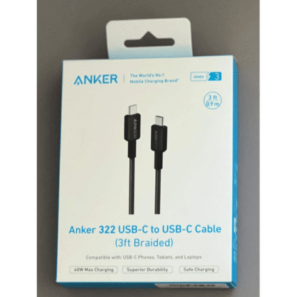 Anker 322 USB-C to USB-C Cable (3ft Braided)