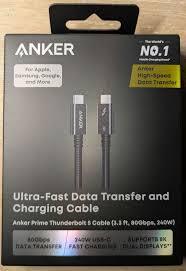 Anker prime Thunderbolt 5 Cable (3.3ft,80Gbps,240W) Ultra- Fast Data Transfer and Charging Cable