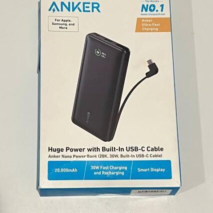 Anker Nano Power Bank (20,000mAh, 30W with Built-In USB-C Cable)