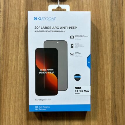 Kuzoom Privacy Glass Screen Protector For Iphone 14 pro max, 20 degree Tempered Film