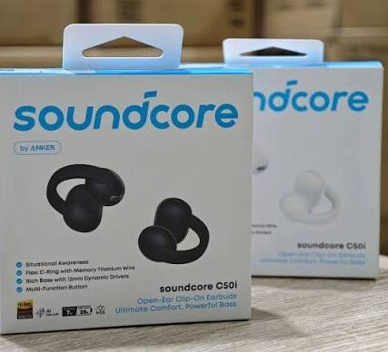 soundcore C50i-Secure Clip-On Wireless Earbuds, Ultimate Comfort and Powerful Bass